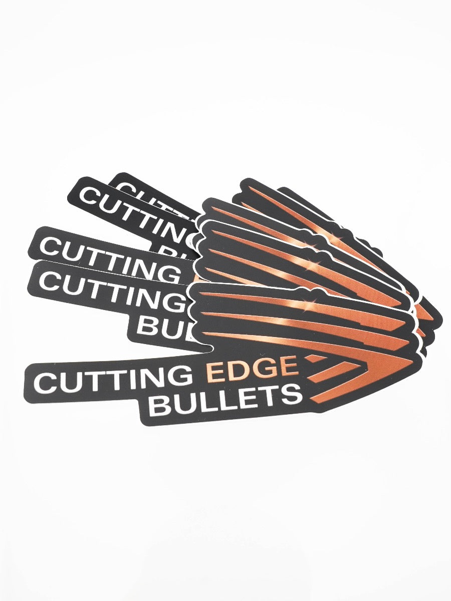 CEB white and copper logo stickers