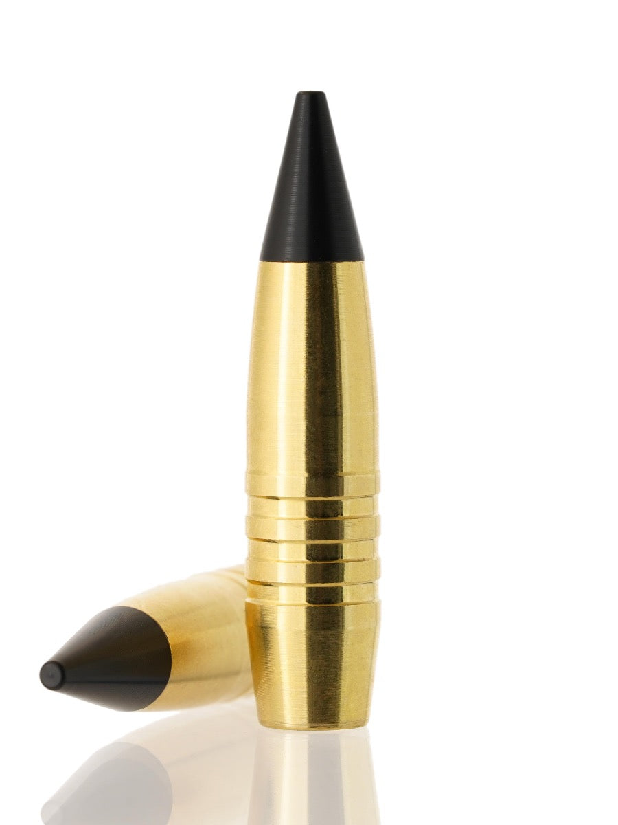 brass hollow point tipped rifle bullet