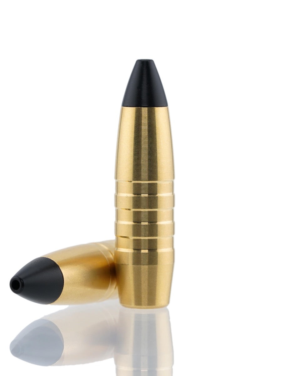 brass hollow point tipped rifle bullet