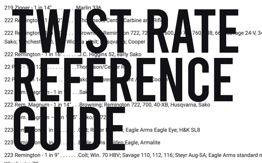Twist Rate Reference Guide
