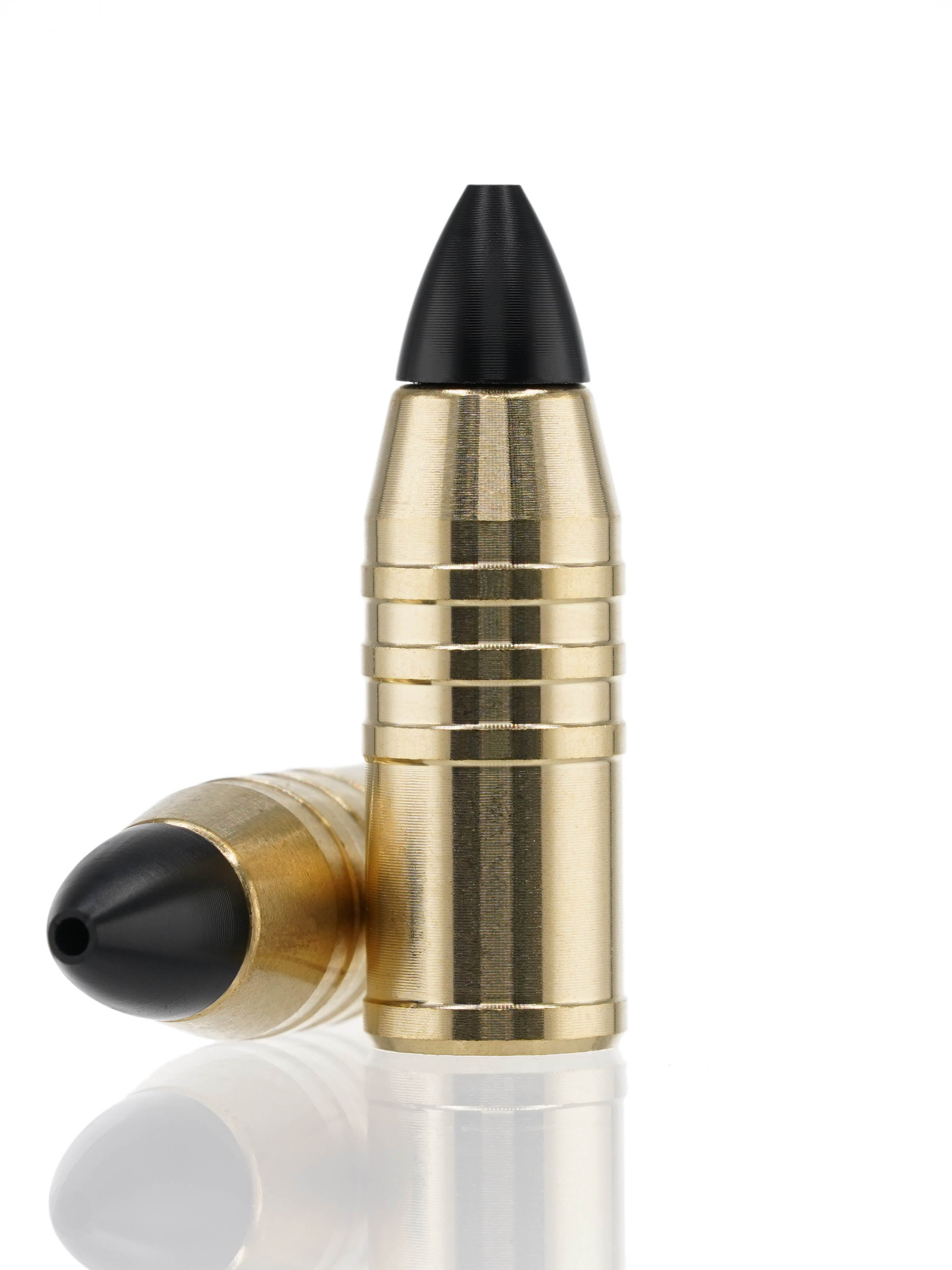 brass hollow point tipped rifle bullet