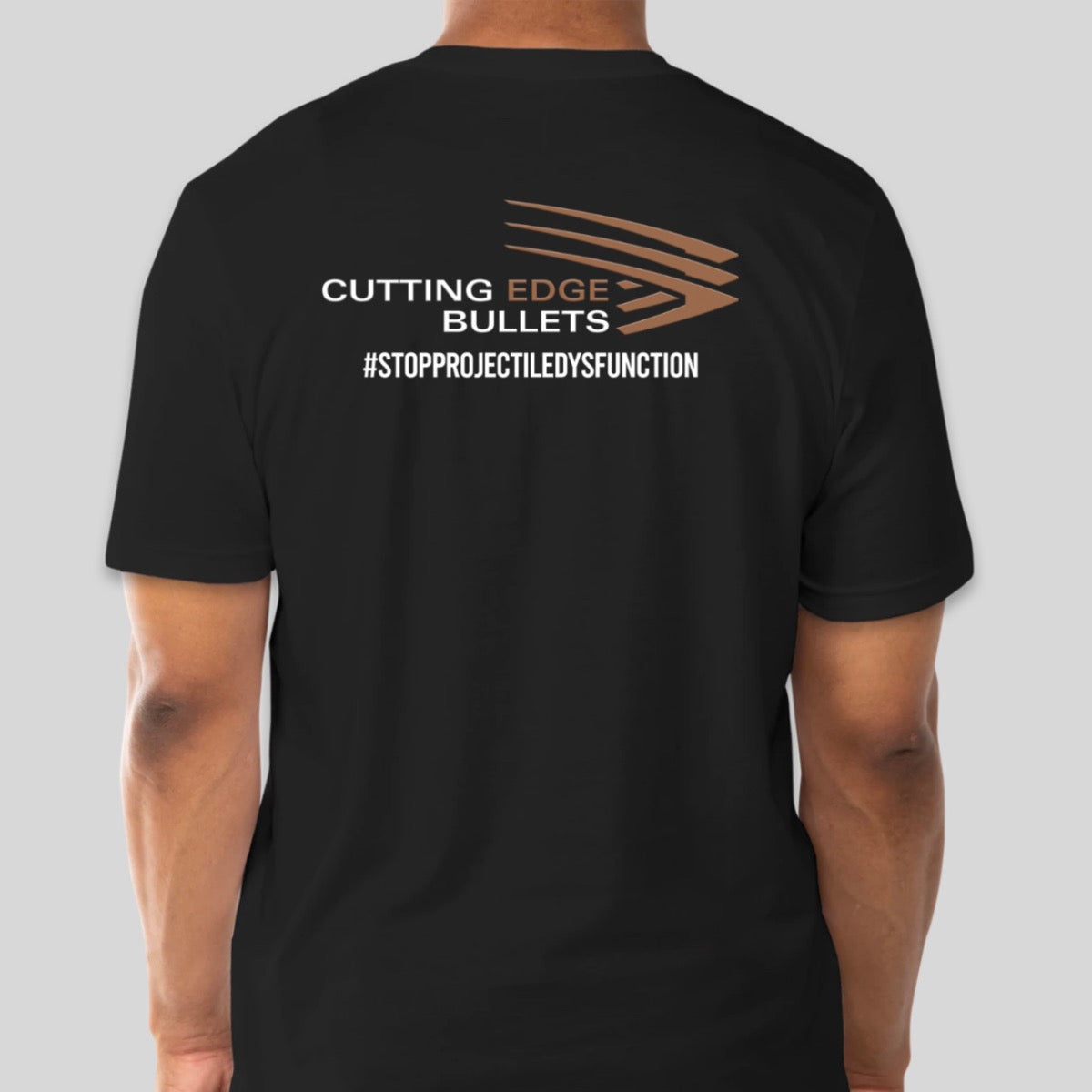 CEB white and copper logo with "#stopprojectiledysfunction" on back center